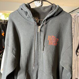 Beauty and the Beast Musical Full-Zip Hoodie with Front & Back Graphics SZ XL